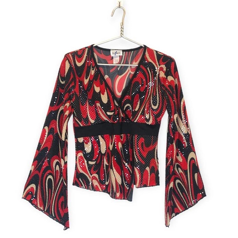 Y2K Sequin Retro Blouse